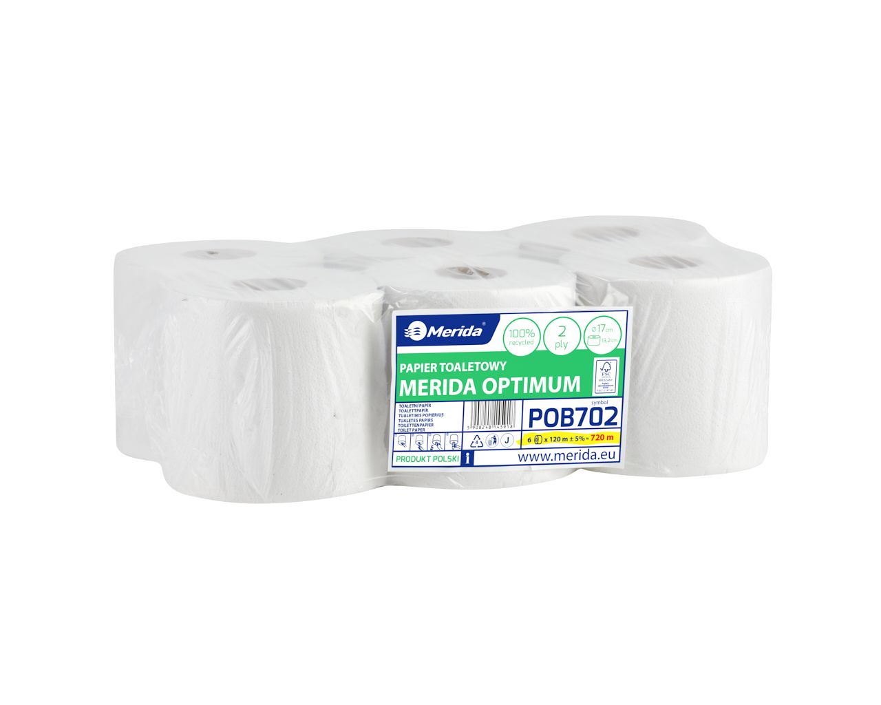 PROMO118 Контейнер для туалетной бумаги CENTER PULL белый за 50 злотых нетто при покупке 2 упаковок бумаги OPTIMUM POB702 Merida  - Вид №2