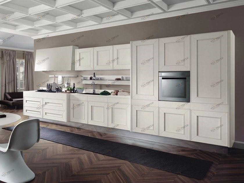 Composit Линейная кухня из лакированного дерева без ручек Melograno sun-id-1391081