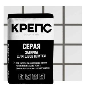 Затирка цементная Крепс цвет серый 20 кг