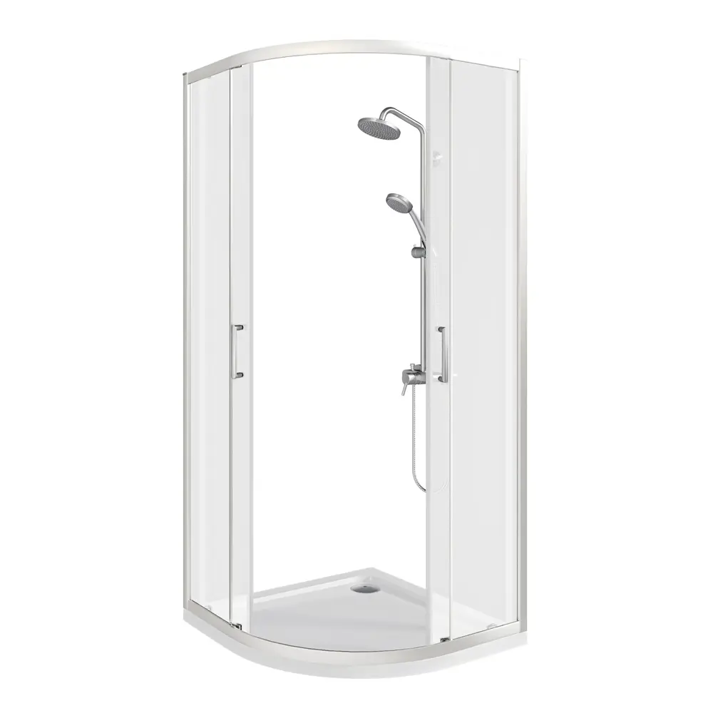 Душевая ширма Makiato 1/4 круга 80x80x190см цвет профиля хром раздвижная стекло 5мм прозрачное 89413583 STLM-2050325 Santreyd Makiato New - Вид №2