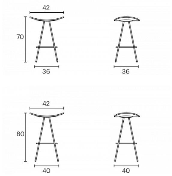 ENEA Высокий табурет с подставкой для ног из стали и полипропилена Coma sun-id-1368638 - Вид №8