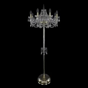 Торшер хрустальный на 8 ламп 160х57 см прозрачно-золотой Bohemia Ivele 1406T2/8/195-160/G BOHEMIA IVELE СВЕЧА 00-3889342 Золото;прозрачный