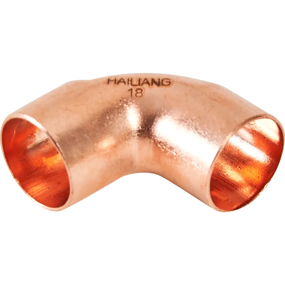 Угол двухраструбный Hailiang ø18/90° мм медь STLM-2190299