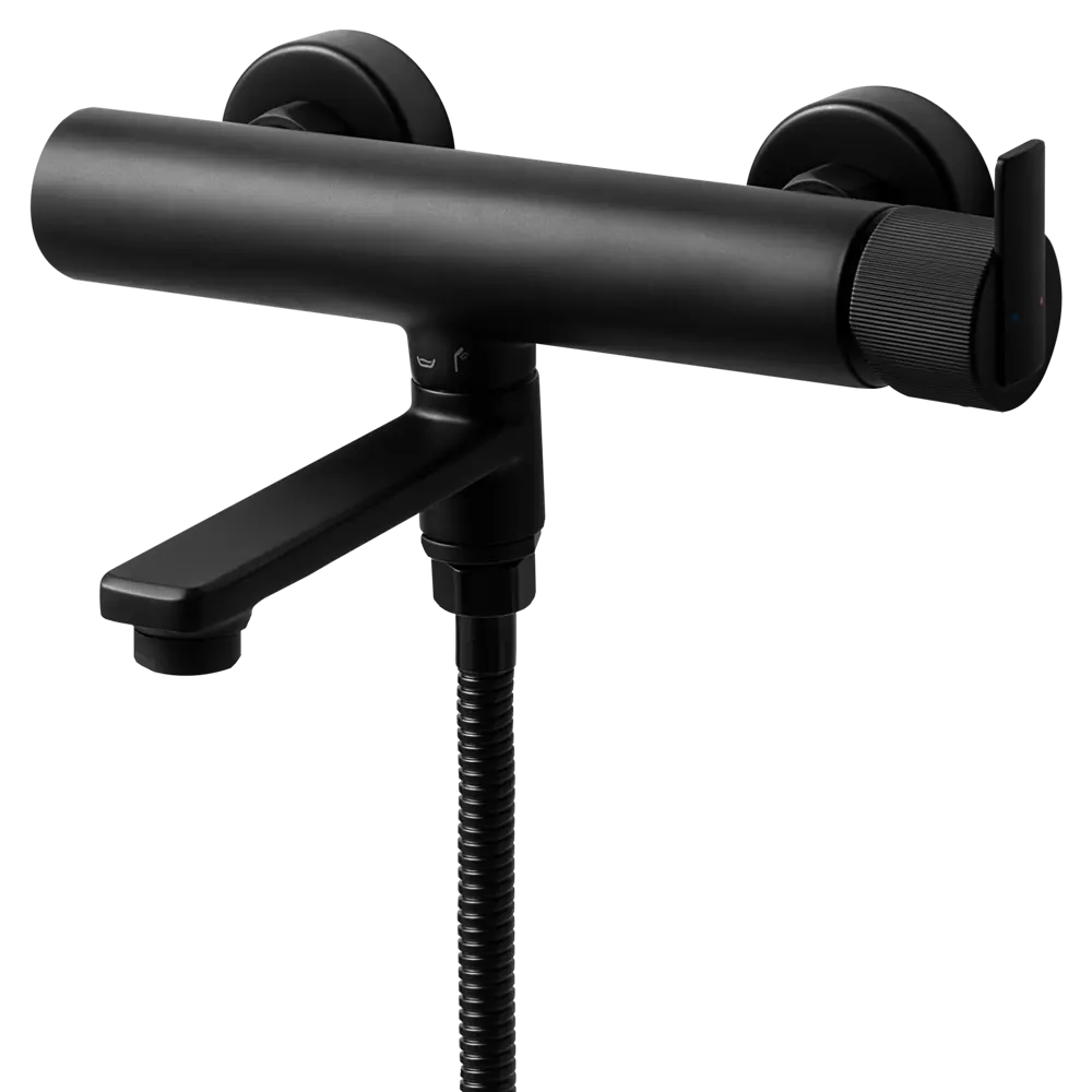 Смеситель для ванны KONSENSA Теано однорычажный цвет черный матовый STLM-2203947 - Вид №2