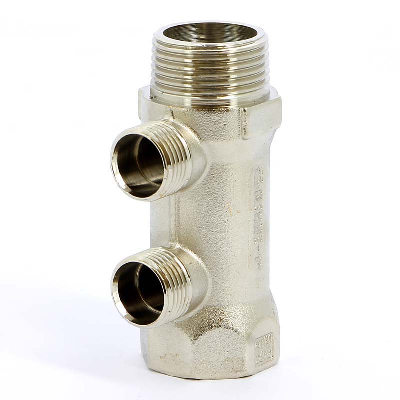 Коллектор НВ 1" никелированный TIEMME 2 выхода 1/2"Н 36мм 1910055