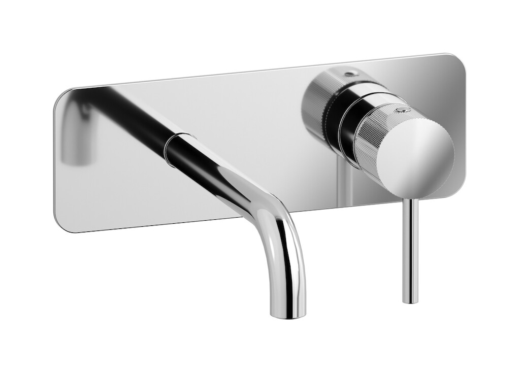 Встроенный в стену смеситель для раковины на 2 отверстия в комплекте с донным клапаном. WE ARE IB id206cc Chrome Industria