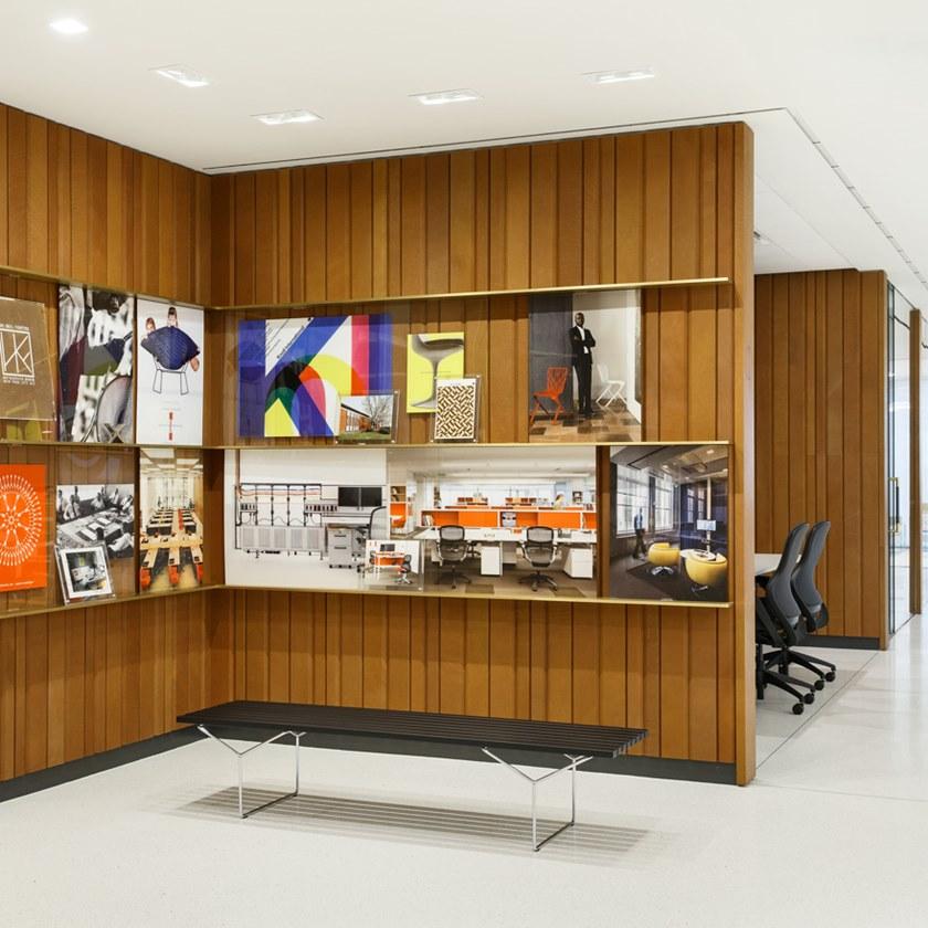 KNOLL Скамейка из стали и дерева Bertoia sun-id-1514443 - Вид №7