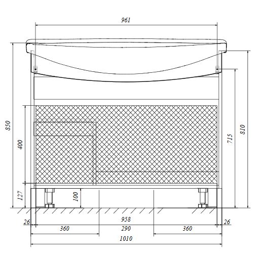У94492 Тумба Lina New 105Н 1в.я 3д Белый глянец 1 Marka Lina - Вид №5