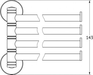 046 Держатель полотенец поворотный четверной 35 см NОS FBS Nostalgy - Вид №1