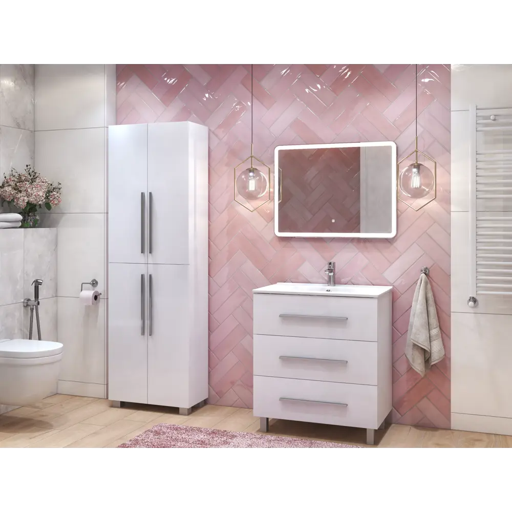 Тумба под раковину напольная Vigo Yuma 75 см цвет белый STLM-2060166 - Вид №10