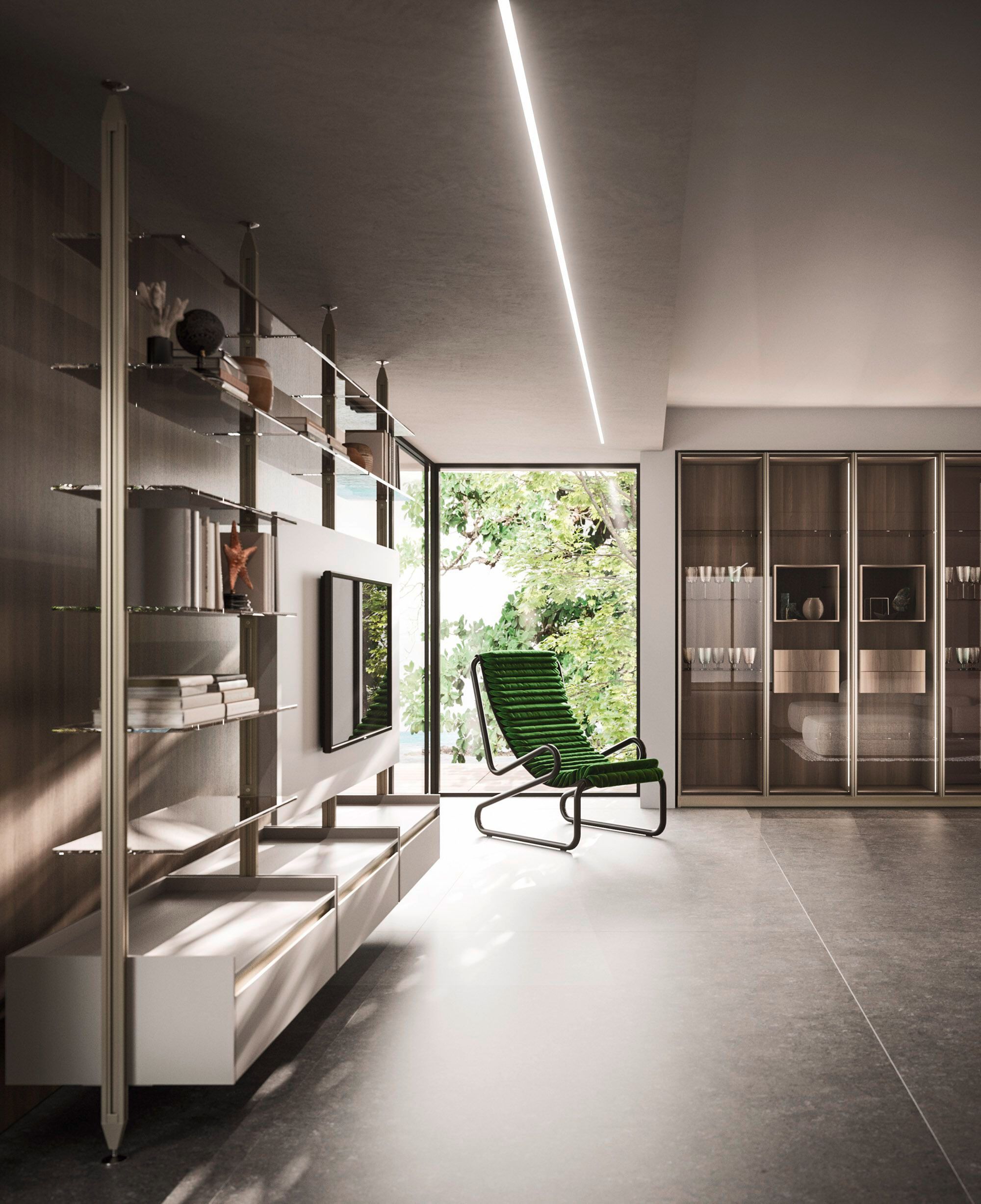 Модульный книжный шкаф из алюминия и стекла Arrital Feeling Home ARCH-00150246 - Вид №6