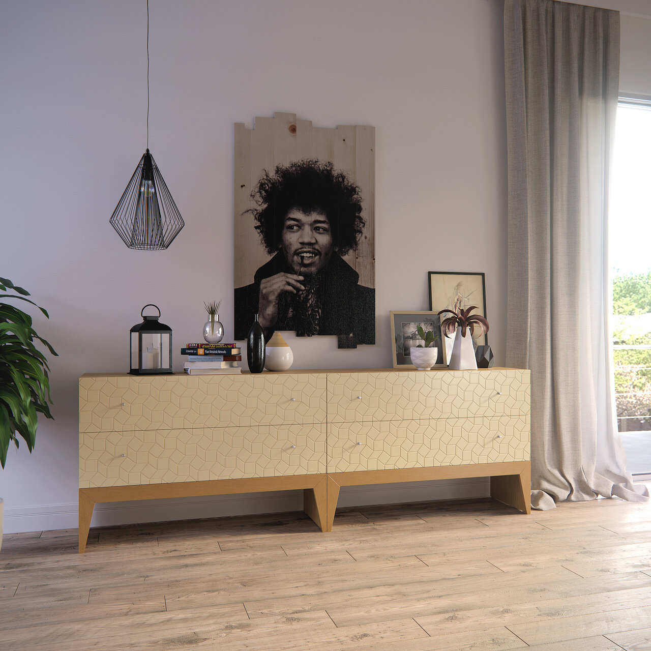 Комод деревянный с 2 ящиками желтый Telly BRAGIN DESIGN ДИЗАЙНЕРСКИЕ, КОМОДЫ TELLY-TINY ОТ BRAGIN DESIGN 256452 Бежевый  - Вид №1