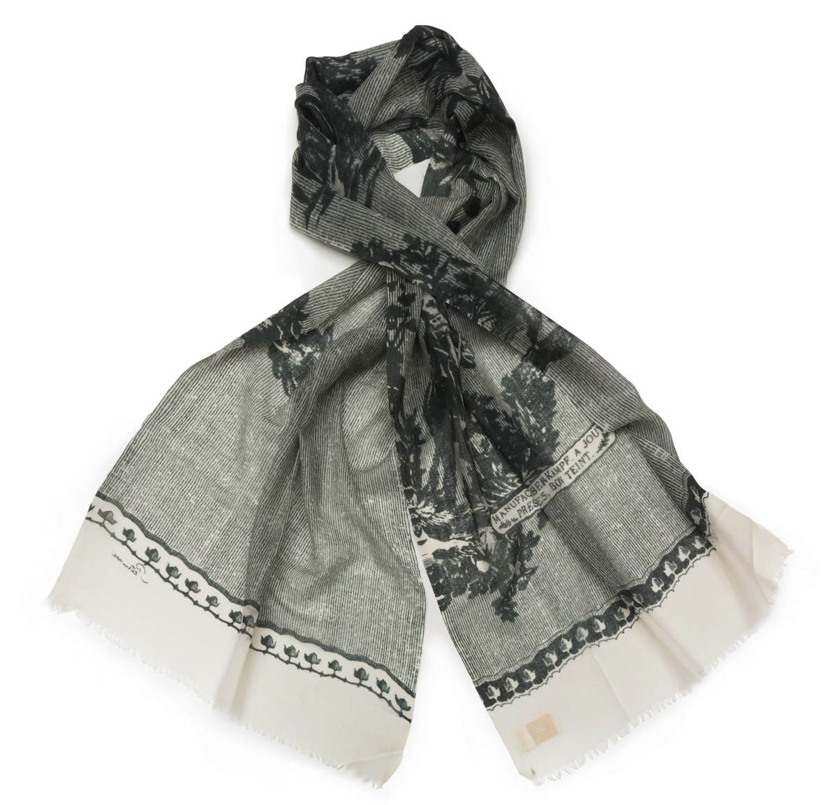 JOUY_ETANG Шаль, зеленый 50/180 100% шерсть PETRUSSE Santreyd 