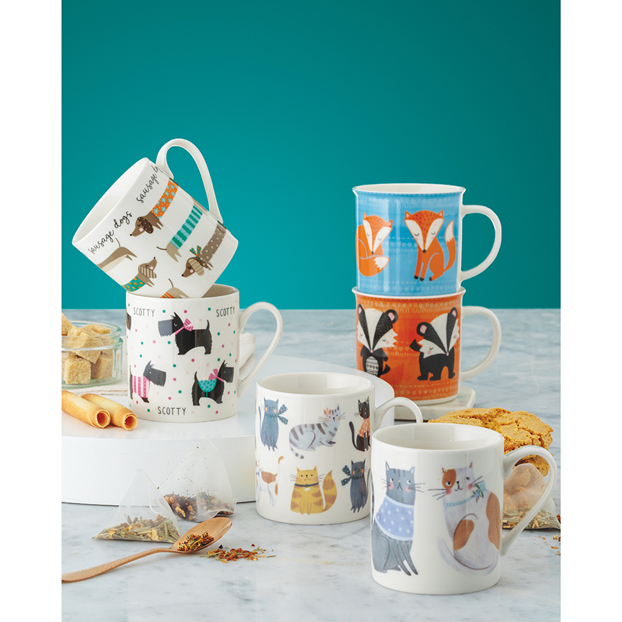 P_0059.596B Кружка woodland animals 420 мл голубая Price&Kensington  - Вид №1