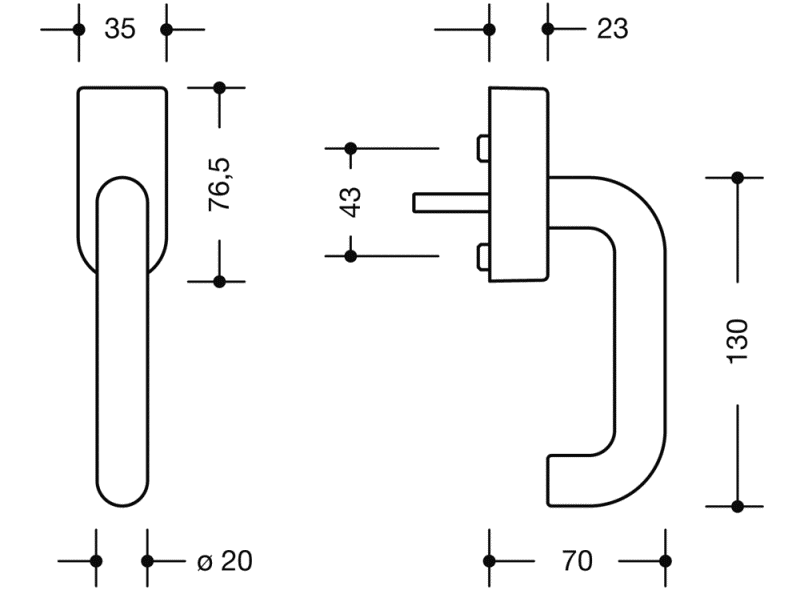 111FGA.1 оконная ручка HEWI System 111 | Polyamid  - Вид №19