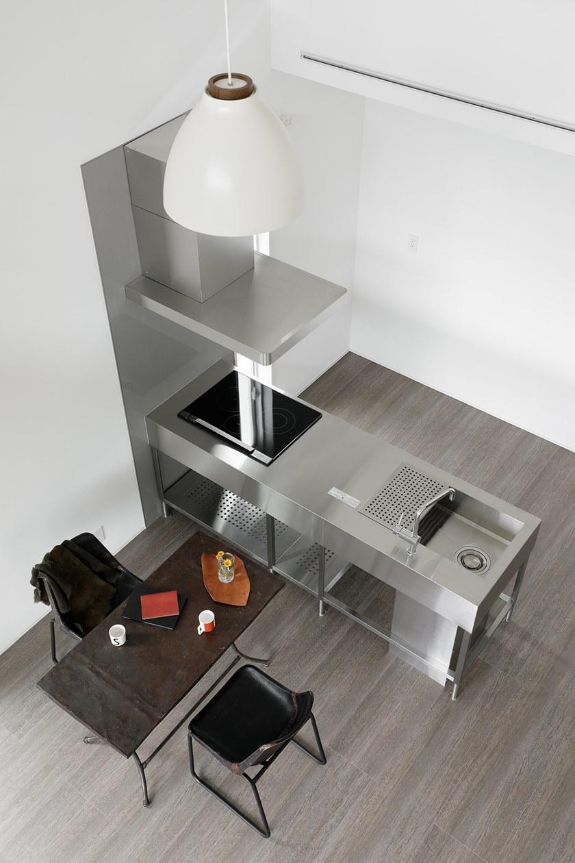 sanwacompany Кухня из нержавеющей стали с островом без ручек sun-id-1404466 - Вид №9