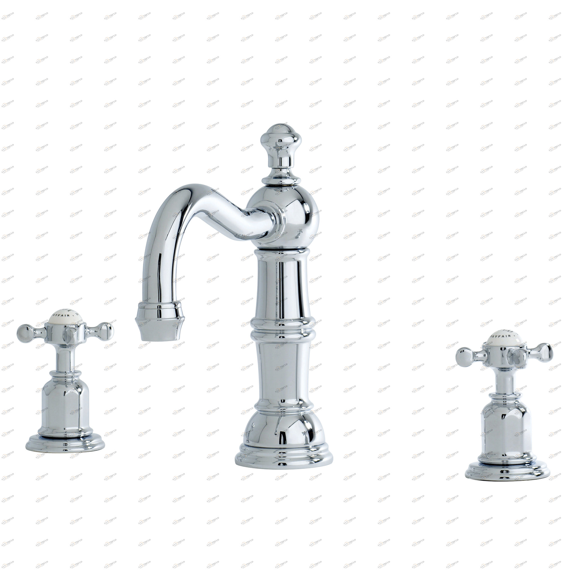 Traditional bathrooms Смеситель для умывальника CROSSHEAD на 3 отверстия Pr3721/bn 