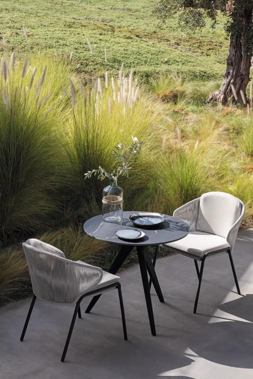 MNST978 Обеденный стол teak ⌀80см Manutti Torsa - Вид №4