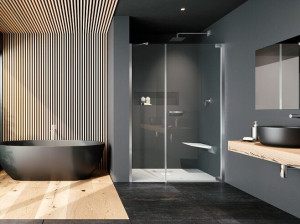 Стеклянная ниша душевая кабина с распашной дверью