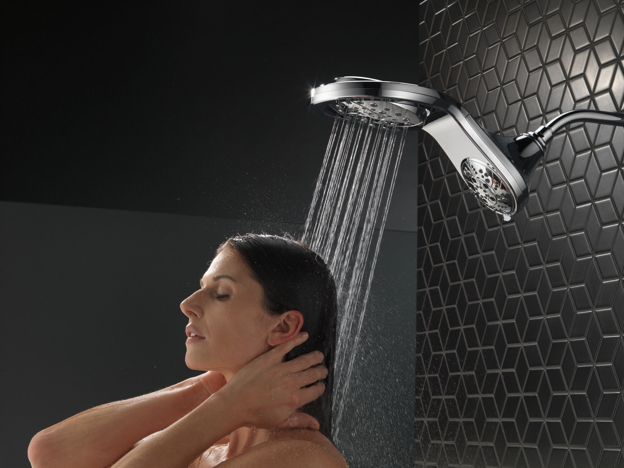 58581-PK HydroRain® H2Okinetic® In2ition® Душ два в одном с 5 настройками Delta Faucet Universal Showering Хром  - Вид №10