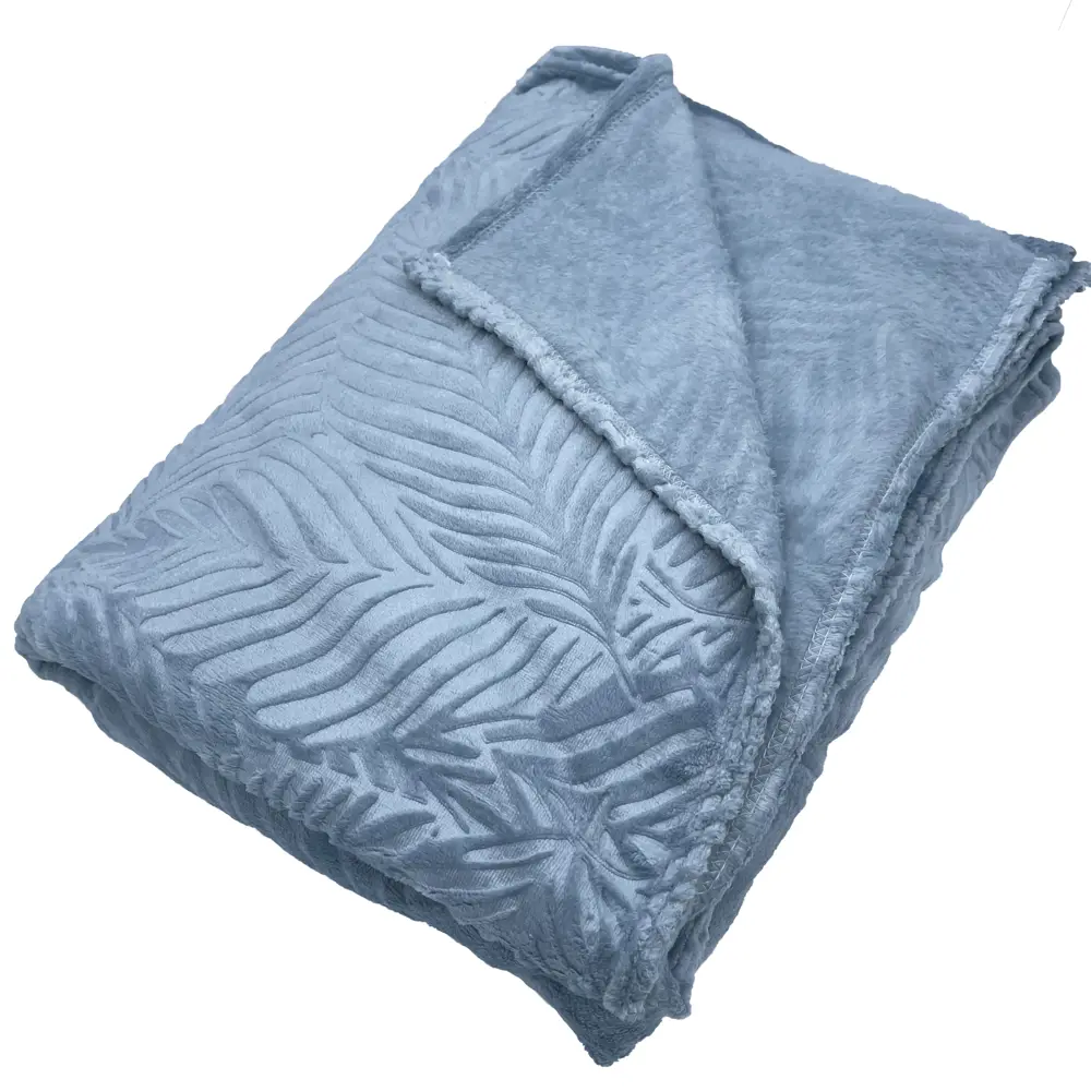 Плед Сlassic Leaves 180x200 см фланель цвет голубой Ardenza Весеннее промо STLM-2030660 - Вид №2