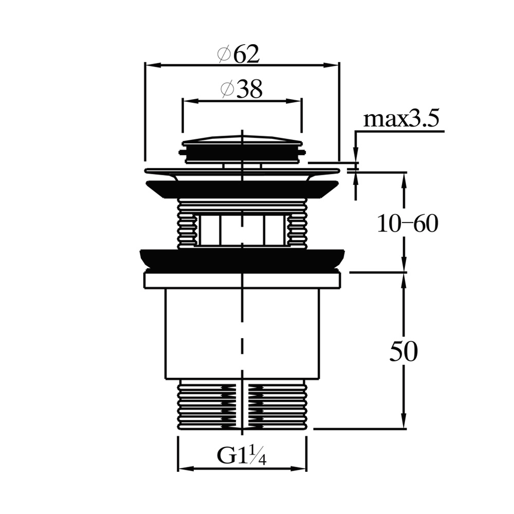 RLST-58 Донный клапан автомат Raiber  - Вид №2