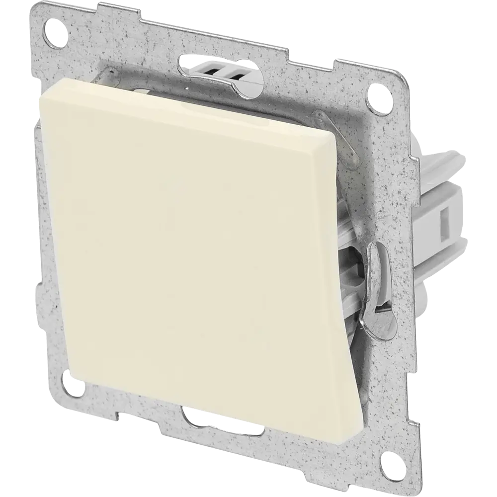 Встраиваемый выключатель GUSI Electric с 1 клавишей бежевого цвета 83864216 Ugra STLM-0045153