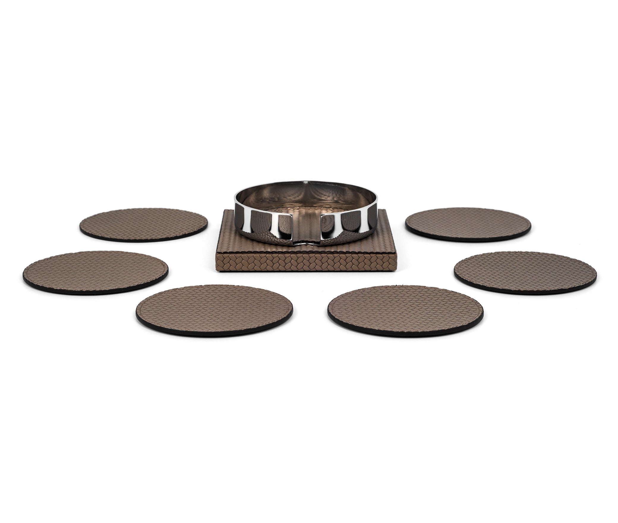 Подстаканник - 12,5x12,5 см / тканая кожа_coffee Pinetti 00.0107.061.015 - Вид №3