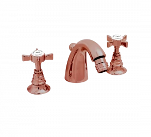 Gentry Home Смеситель для раковины Style на три отверстия с всплывающей пастой Ascot Медь GH100558