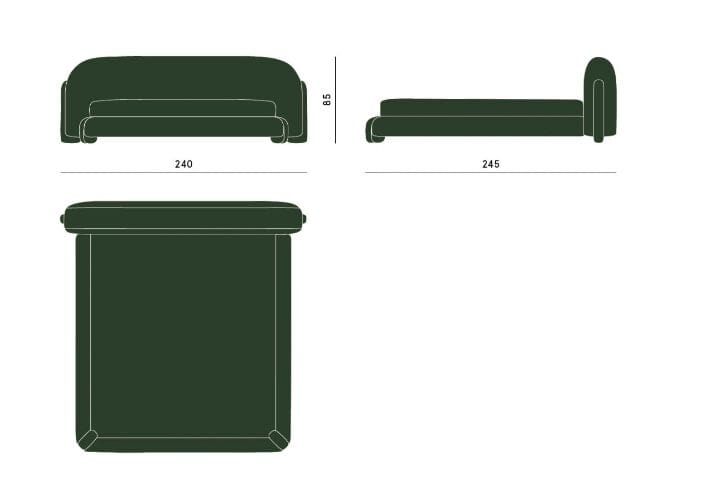 Мягкая кровать из кожи и бархата с высоким изголовьем Carpanese Home Identity ARCH-00034063 - Вид №4