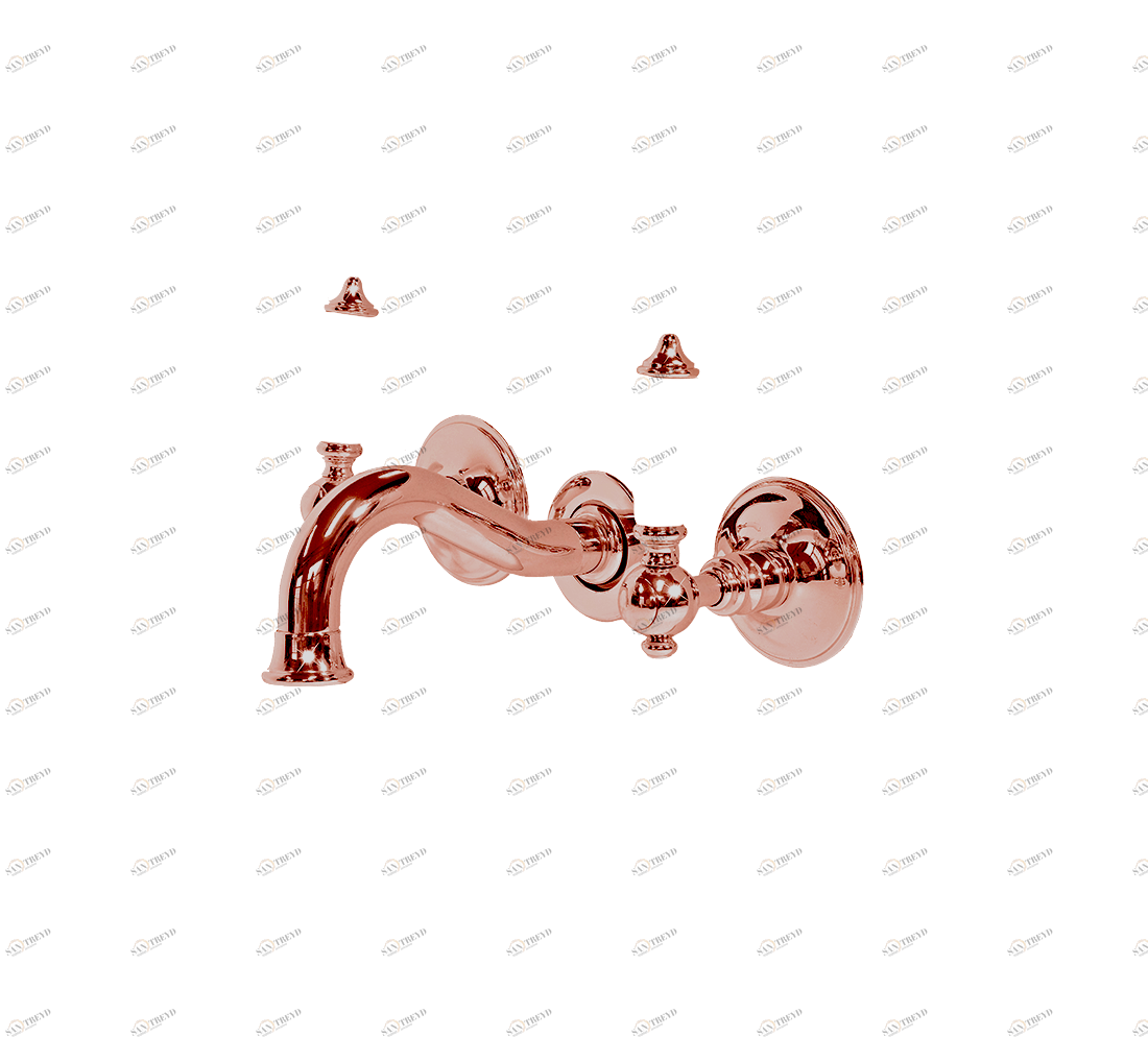 Gentry Home Смеситель для раковины мостик на 2 отверстия 200мм Berkeley Медь GH102148 