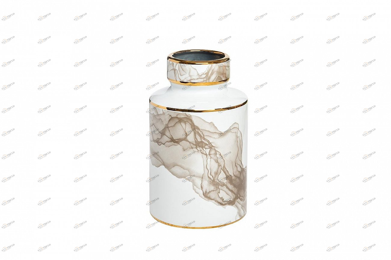 Ваза керамическая 25 см бело-серая с золотом 55RV3968S GARDA DECOR ДИЗАЙНЕРСКИЕ 00-3880522 Белый;серый 