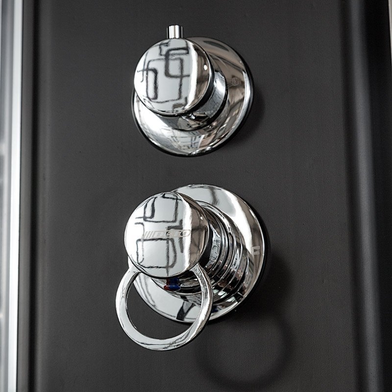 ЕМ1510 с гидромассажем (гм.) Душевая кабина DETO Серия EM BМ1510 LED BLACK - Вид №16