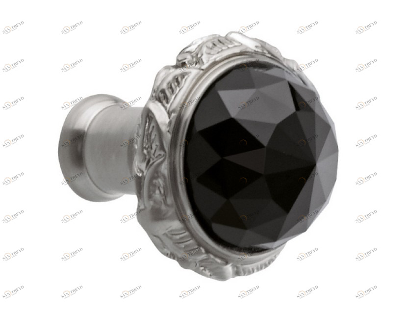 0Z5743.BN0.50 Ручка корпуса диаметром 27 мм с черным кристаллом Swarovski Яркий хром Mestre 