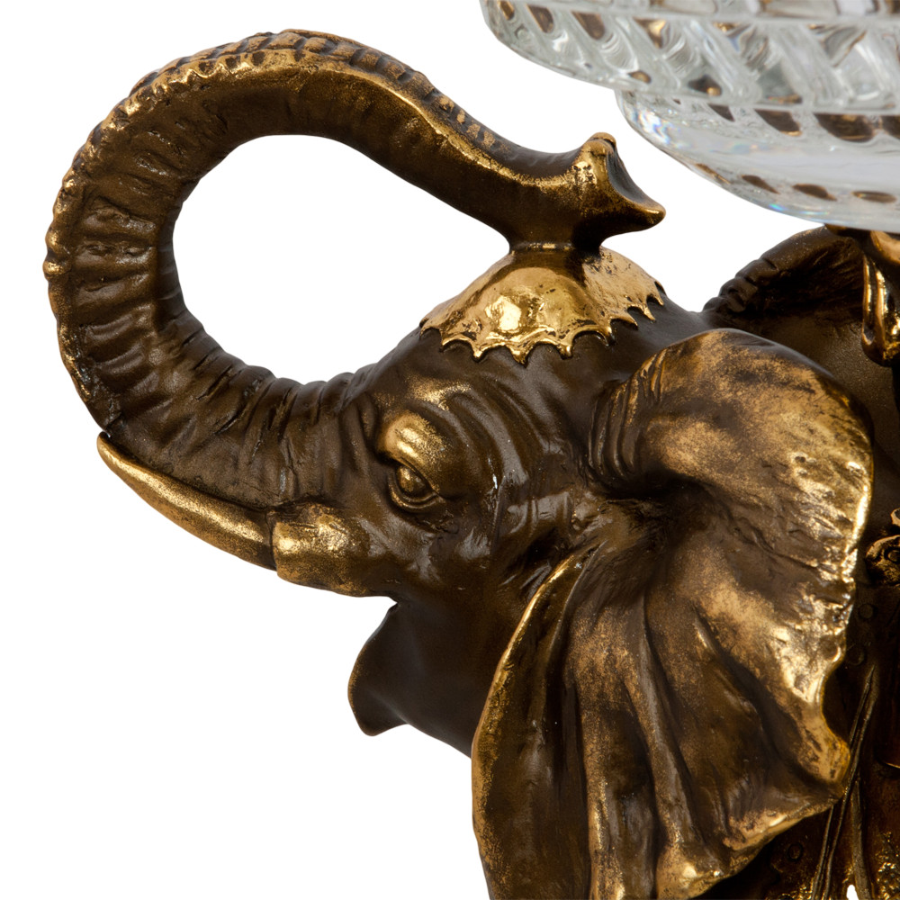 52077 Фруктовница-конфетница Слон Айрават Бронза BOGACHO 4627163961632 - Вид №1