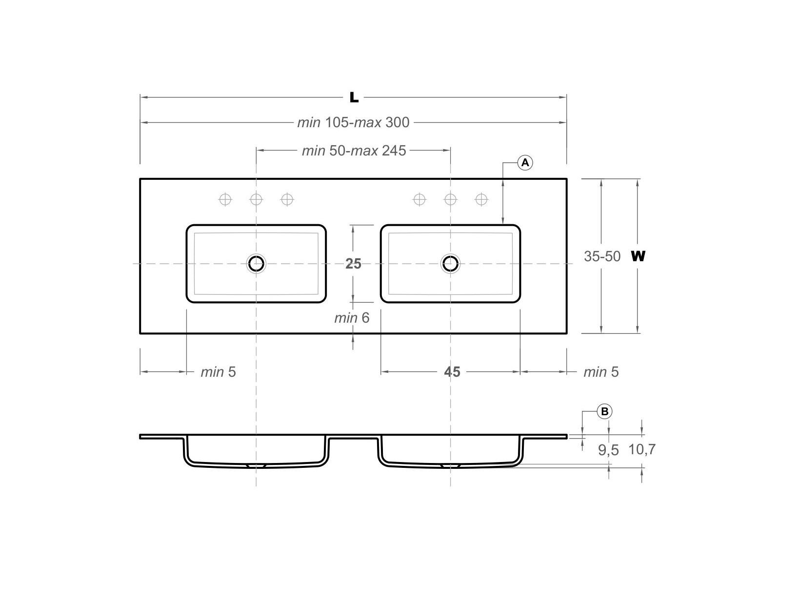 Столешница со встроенной раковиной Inbani H6 ARCH-00090275 - Вид №2