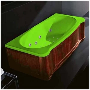 Ванна Gruppo treesse New Classic Young ATC-V674Q-DX-WO-S салатовая с гидромассажем аэромассажем и дезинфекцией прямоугольная правая дерево орех