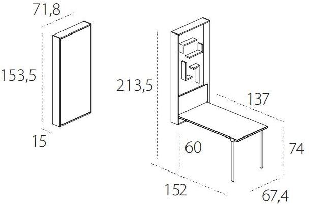 CLEI Прямоугольный стол со складывающейся столешницей sun-id-1430532 - Вид №17