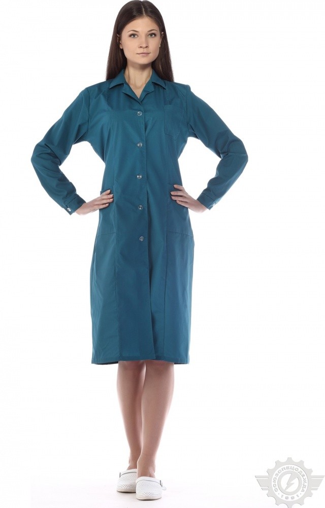 63268 Халат "Золушка" бирюза  Одежда для обслуживающего персонала  размер 54/170-176 Спецодежда  - Вид №11