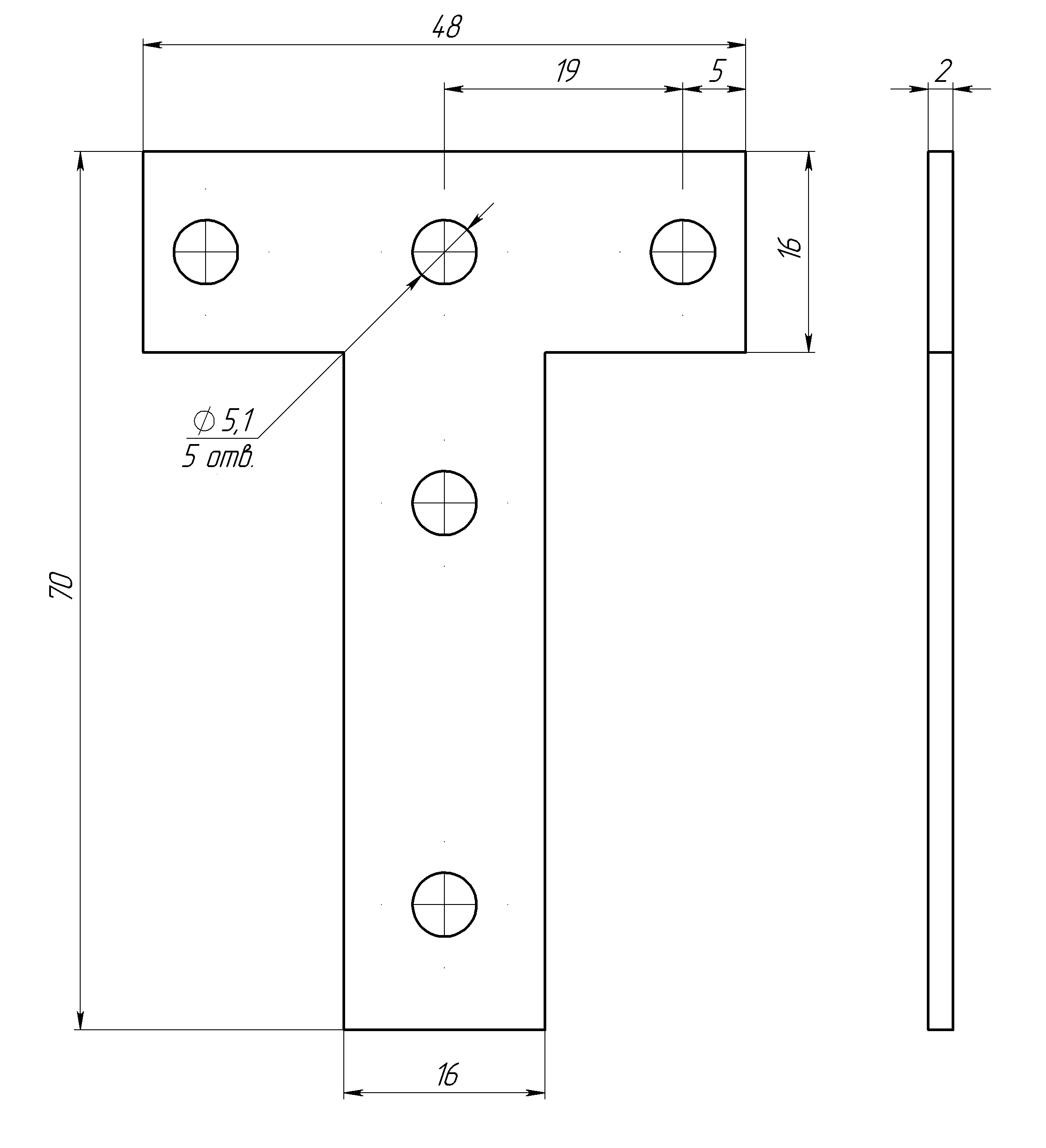 ПЕТРОТЕХ Т-образная крепежная пластина 50×70×16 мм для строительных профилей 12602076 STLM-0002263 - Вид №3