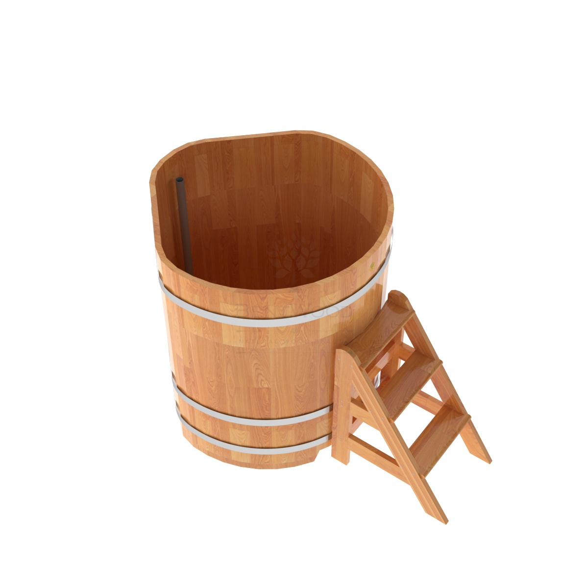 1568 Купель угловая из сращенных ламелей лиственницы 1,03х1,03х1,2 натуральный Alyarus  - Вид №1