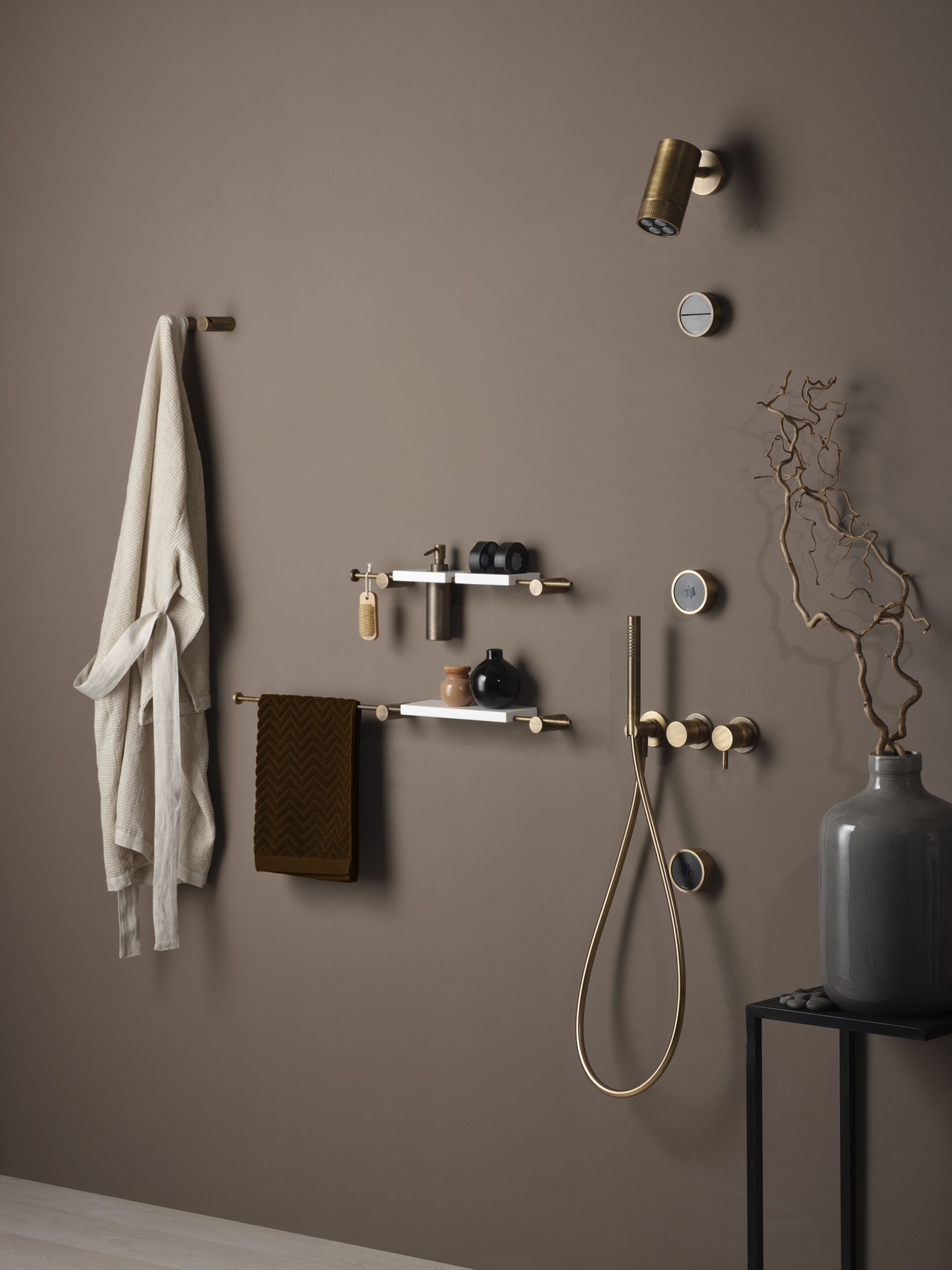 Латунная круглая регулируемая душевая головка с рычагом Ritmonio Diametro35 Wellness Footprinti ARCH-00115931 - Вид №7