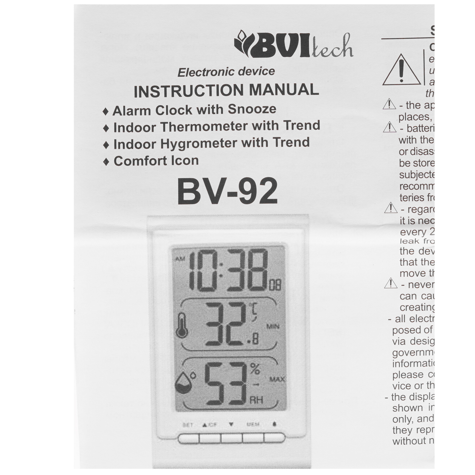 9936762 Метеостанция BVItech BV-92THI STDN-0121316 - Вид №5