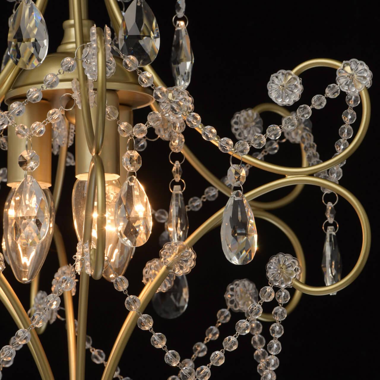 Подвесная люстра MW-Light Адель 10 373014503 MW-LIGHT ДИЗАЙНЕРСКИЕ, АДЕЛЬ 10 187728 Золотой  - Вид №3