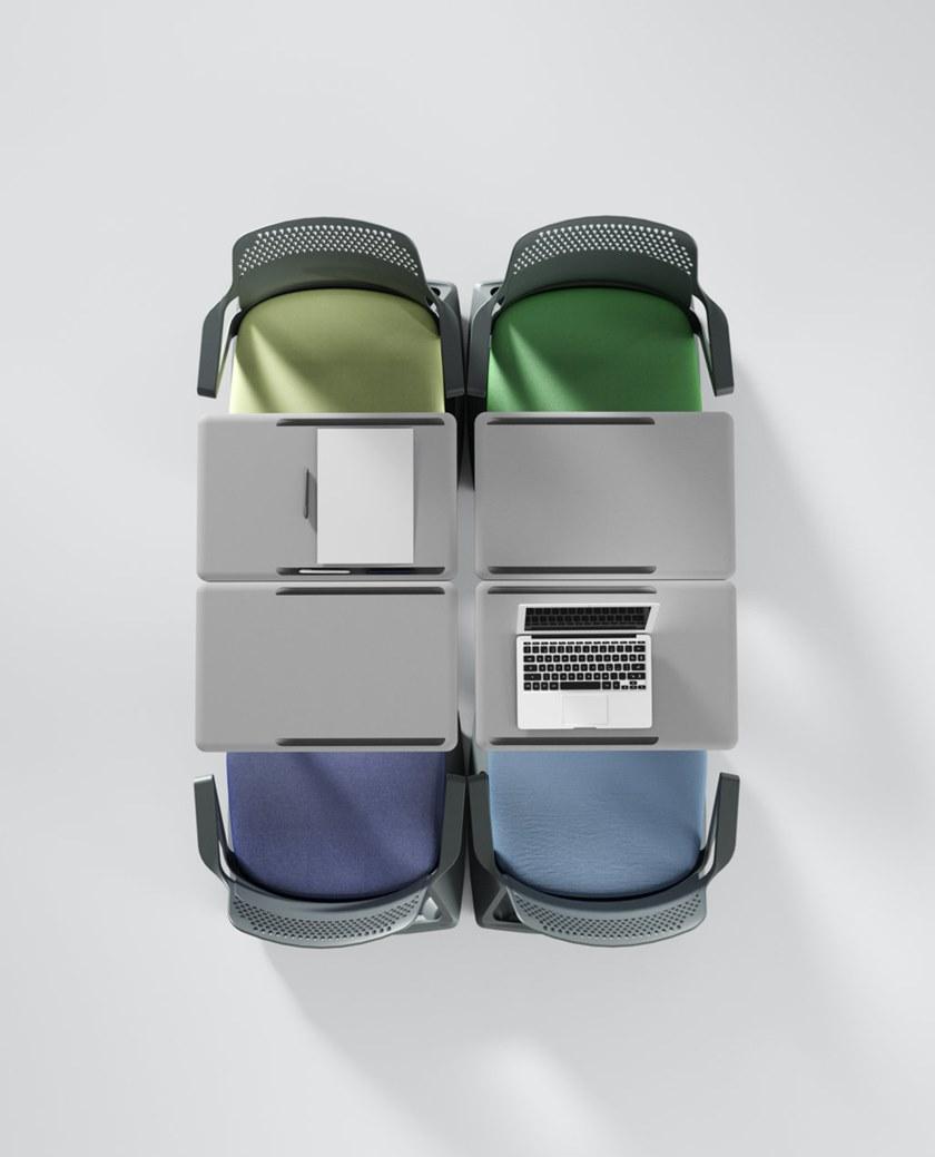 IBEBI Стул для конференций из полипропилена с откидной крышкой Rover evo sun-id-1378244 - Вид №2