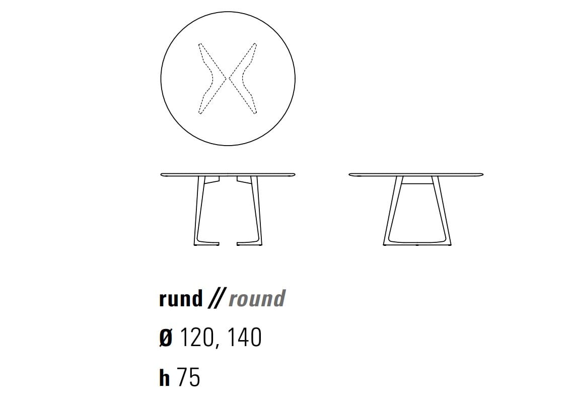 Круглый обеденный стол из массива дерева ZEITRAUM ARCH-00038373 - Вид №4