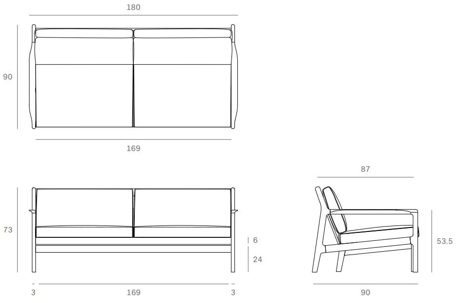2-местный тканевый садовый диван Ethnicraft Джек ARCH-00066813 - Вид №7