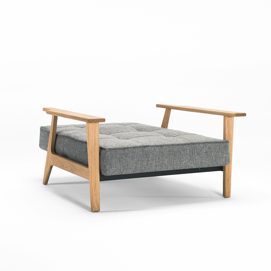 Кресло Splitback с подлокотниками Frej, ножками из дуба и черной рамой, серое Innovation Living SPLITBACKCH2 - Вид №3