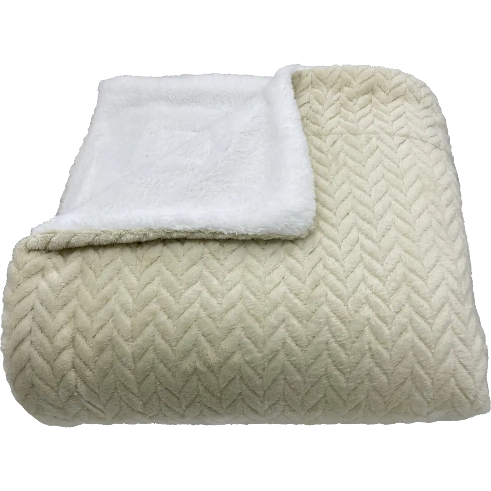 Плед "Ромено" 180x200 см микрофибра цвет экрю Ardenza STLM-2046241