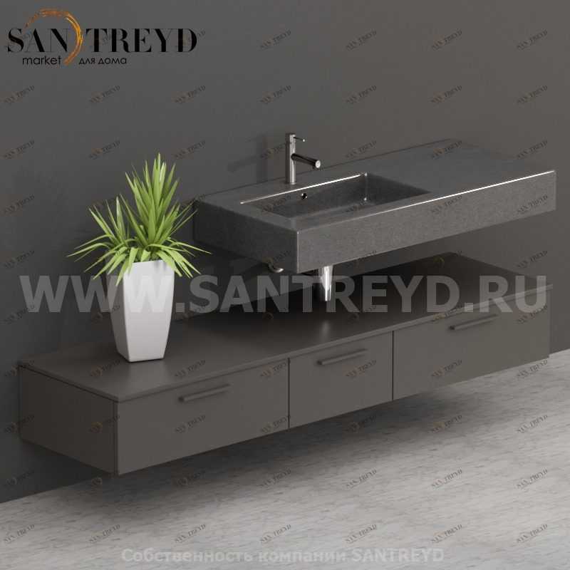 T18552AT2 Столешницы для использования в сочетании с тумбами и открытыми тумбами 185 см серая Globo ARREDO WOOD Италия Ceramica Globo